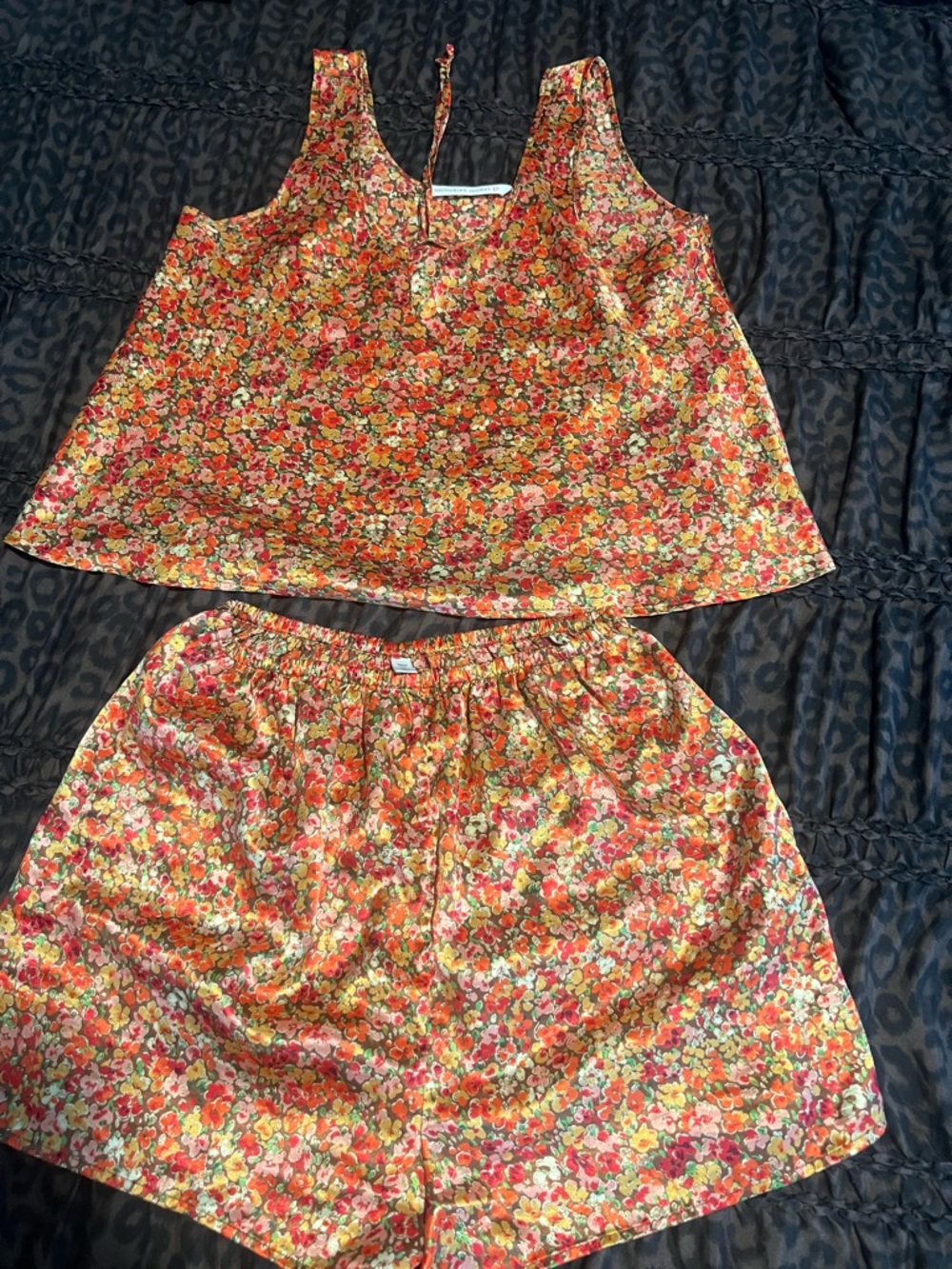 Victoria's Secret Red Orange Floral Pajamas
